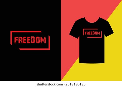 Freedom text Typography Minimalist T-shirt design vector. 