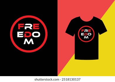 Freedom text Typography Minimalist T-shirt design vector. 