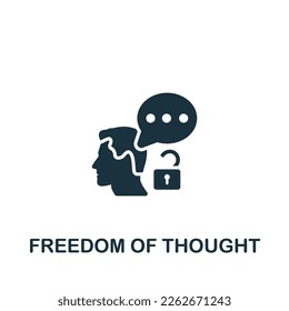 Freedom of thought icon. Monochrome simple sign from freedom collection. Freedom of thought icon for logo, templates, web design and infographics.