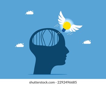 Freedom of thought and imagination. The light bulb escaped from the brain prison