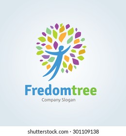 Freedom Tree Vector Logo Template