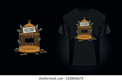 Freedom - t-shirt design quotes for t-shirt printing, clothing fashion, Poster, Wall art, typography
