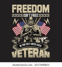 Freedom us veteran t-shirt design