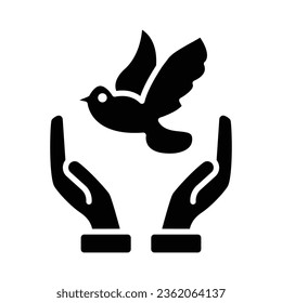 Freedom Vector Glyph Icon For Personal And Commercial Use.

