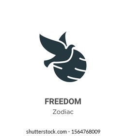 Freedom vector icon on white background. Flat vector freedom icon symbol sign from modern zodiac collection for mobile concept and web apps design.