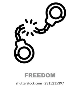 The Freedom vector icon symbolizes liberation and autonomy, representing the breaking free from limitations and embracing personal freedom.