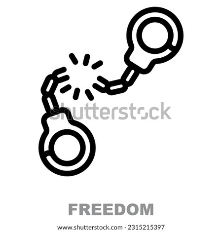 The Freedom vector icon symbolizes liberation and autonomy, representing the breaking free from limitations and embracing personal freedom.