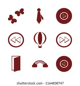 freedom vector icons set. with balloon, right arrow, rainbow and door open in set