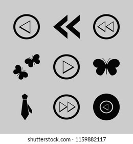 freedom vector icons set. with left arrow, right arrow, tie and butterflies in set