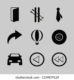 freedom vector icons set. with skiing, balloon, car and door open in set
