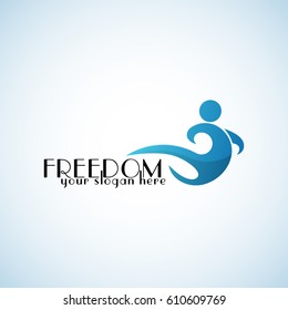 Freedom vector logo template on a white background
