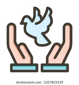 Freedom Vector Thick Line Filled Colors Icon For Personal And Commercial Use.
