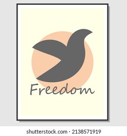 Freedom wall art. Great for living room wall decoration. Vector illustration. SSTKabstract