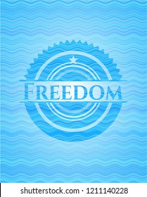 Freedom water wave concept style emblem.