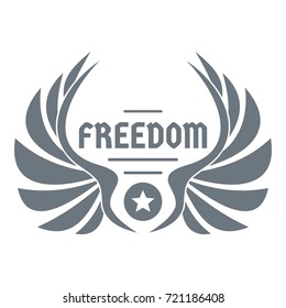 Freedom wing logo. Simple illustration of freedom wing vector logo for web