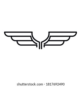Freedom wings icon. Outline freedom wings vector icon for web design isolated on white background