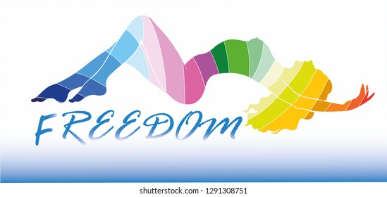 freedom women vector.
colorful woman silhouette