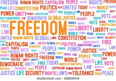 Freedom Word Cloud Concept Vector