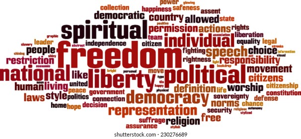 Freedom word cloud concept. Vector illustration