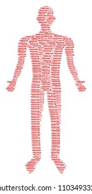Freedom word person avatar. Vector freedom word icons are organized into human collage.
