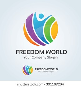 Freedom World Vector Logo Template