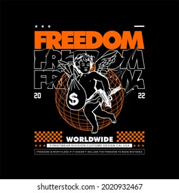 freedom worldwide street style tshirt design