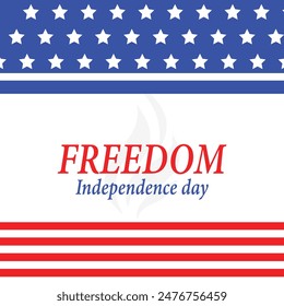 Freedom.Independence Day .grading  card .4th of july.vector design. Us flag .fire.