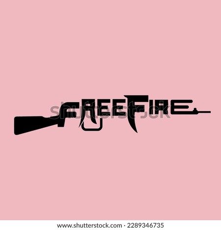 Freefire name design on a gun.