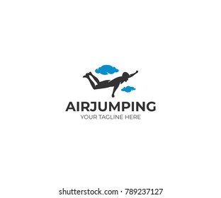 Freefly logo template. Skydiving vector design. Extreme sport illustration