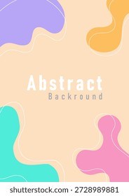 Fondo abstracto de Forma libre con múltiples colores pastel y un contorno blanco en la parte superior, dejando espacio en el centro para la tipografía. Diseño adecuado para carteles, tarjetas y portadas de libros.