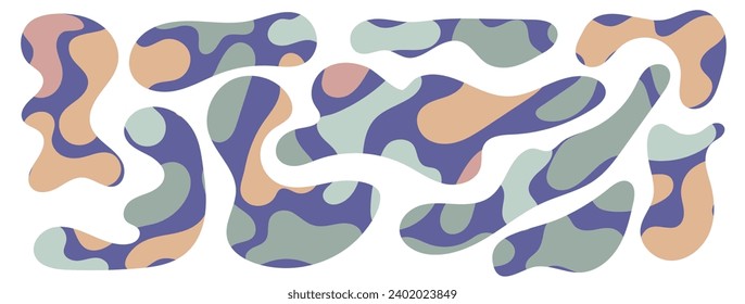 Freeform blob shapes. Abstracts amoeba shapes, freeform organic elements