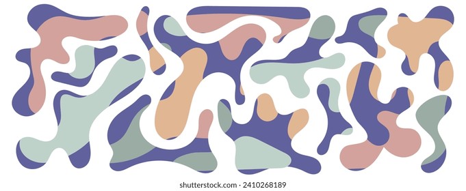 Freeform blob shapes. Abstracts amoeba shapes, freeform organic elements