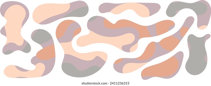 Freeform blob shapes. Abstracts amoeba shapes, freeform organic elements