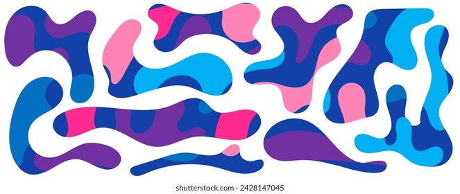 Freeform blob shapes. Abstracts amoeba shapes, freeform organic elements