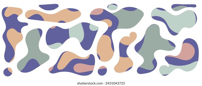 Freeform blob shapes. Abstracts amoeba shapes, freeform organic elements