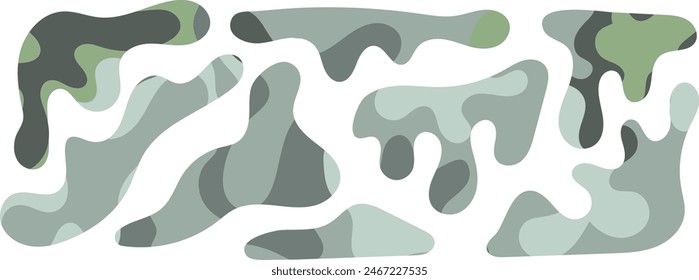 Freeform blob shapes. Abstracts amoeba shapes, freeform organic elements
