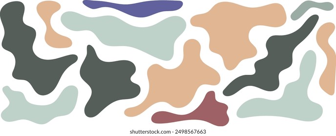 Freeform blob shapes. Abstracts amoeba shapes, freeform organic elements