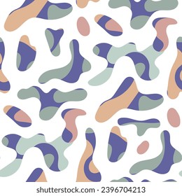 Freeform blob shapes pattern. Abstracts amoeba seamless pattern, freeform organic elements