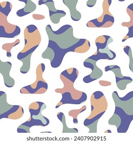 Freeform blob shapes pattern. Abstracts amoeba seamless pattern, freeform organic elements