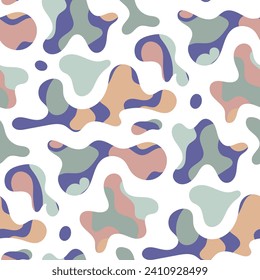 Freeform blob shapes pattern. Abstracts amoeba seamless pattern, freeform organic elements