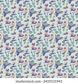 Freeform blob shapes pattern. Abstracts amoeba seamless pattern, freeform organic elements