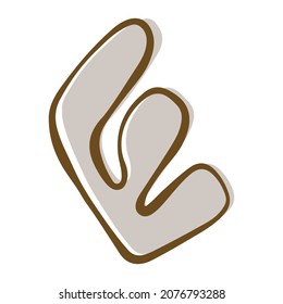 Freeform doodle element.Minimalist abstract boho watercolor shape.
