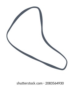 Freeform doodle Element.Minimalistische abstrakte boho Wasserfarbform.