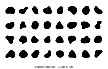 Freeform Flüssig Form Kleckse in verschiedenen Stil Sammlung. Set von flüssigen organischen Formen, unregelmäßige Form in lebendigen Stil. Vektorgrafik eps-Datei. 
