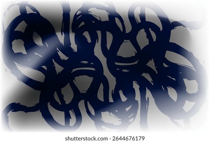 Forme libre Coups de brosse de la marine sur fond gris clair, Design d'Abstrait contemporain, Motif d'écoulement d'encre bleue