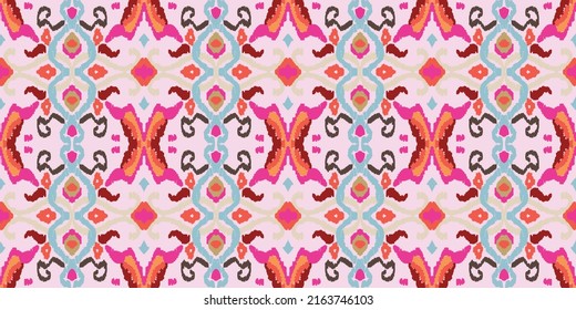 Freeform shape ethnic ikat art. Traditional seamless pattern. Design for printing, fabric,cover,clothing Vector illustrations.