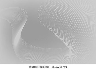 Fondo de curva gris trenzado de Forma libre en estilo 3D para póster, folleto y Sitio web.
