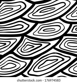 Freehand abstract seamless pattern, vector. Endless doodle illustration for background, fabric, wrap paper. Black-and-white