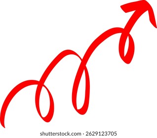 Freehand Arrow in Red Ink Pen