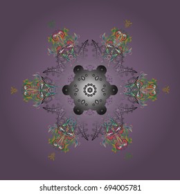 Freehand artistic ethnic illustration for adult coloring pages, art therapy, bohemian tattoo, t-shirt patterned print, posters, logo Vector design. Zentangle winter snowflake for Christmas, New Year.